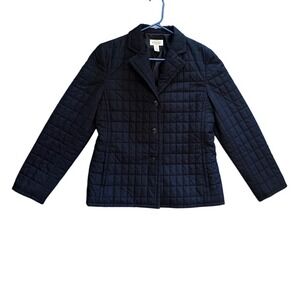 Talbots Womens Black Quilted Jacket Size 6